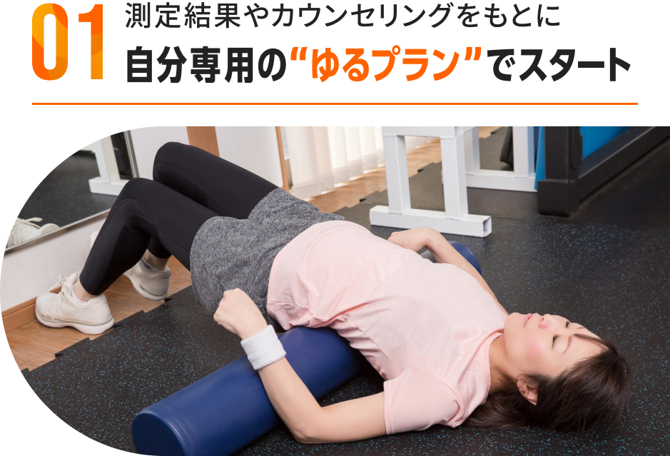 測定結果やカウンセリングをもとに自分専用の“ゆるプラン”でスタート