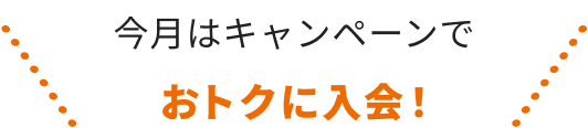 今月はキャンペーンでおトクに入会！