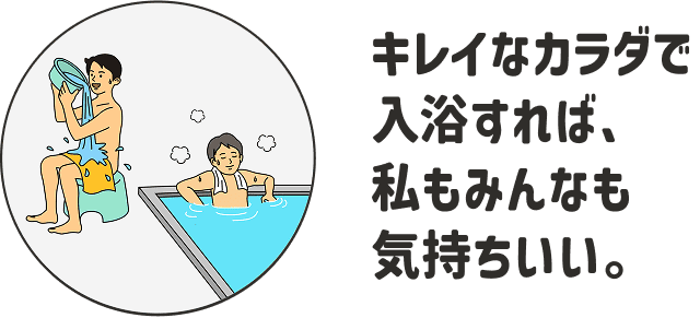 キレイなカラダで入浴すれば、私もみんなも気持ちいい。