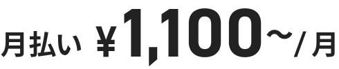 月払い ¥1,100〜/月