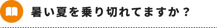 暑い夏を乗り切れてますか？