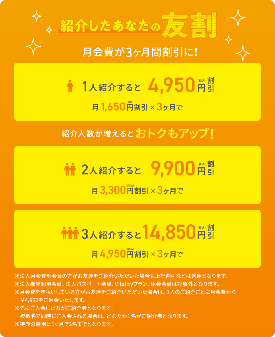 紹介したあなたの友割！