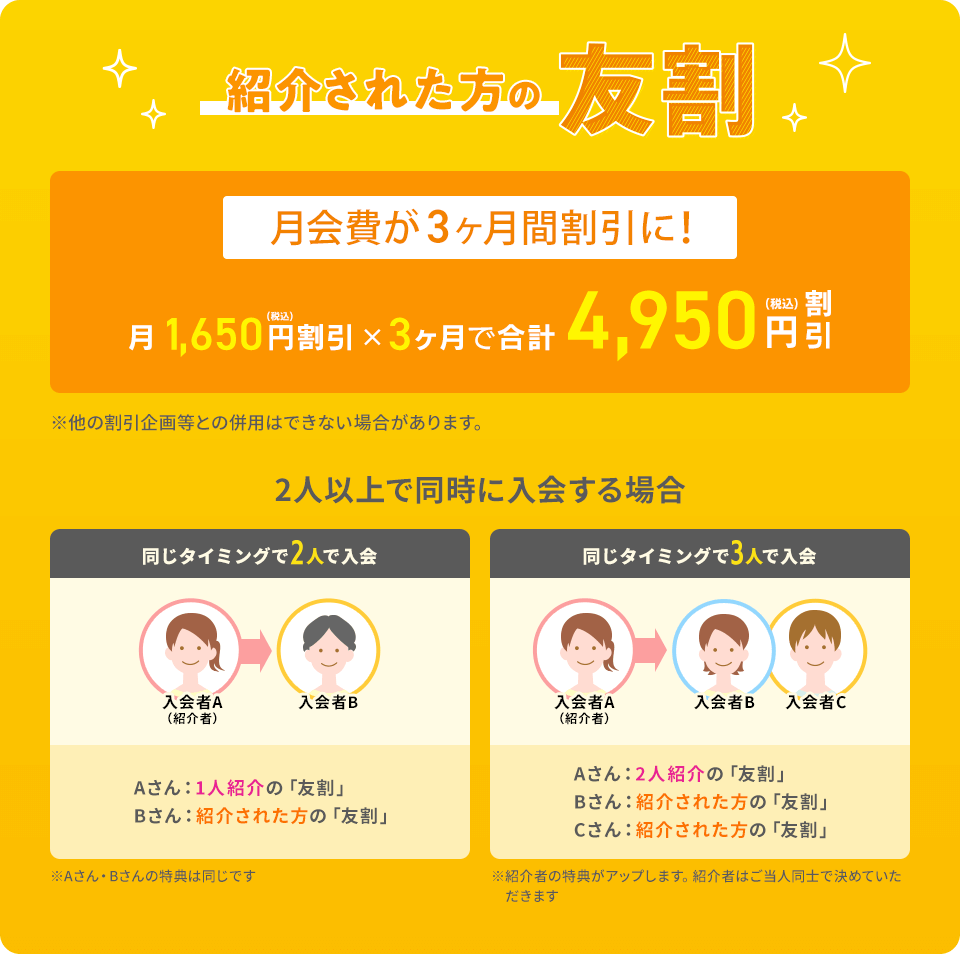 紹介された方の友割!