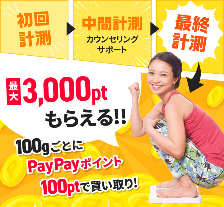 100gごとにPayPayポイント100ptで買い取り！最大3,000ptもらえる！