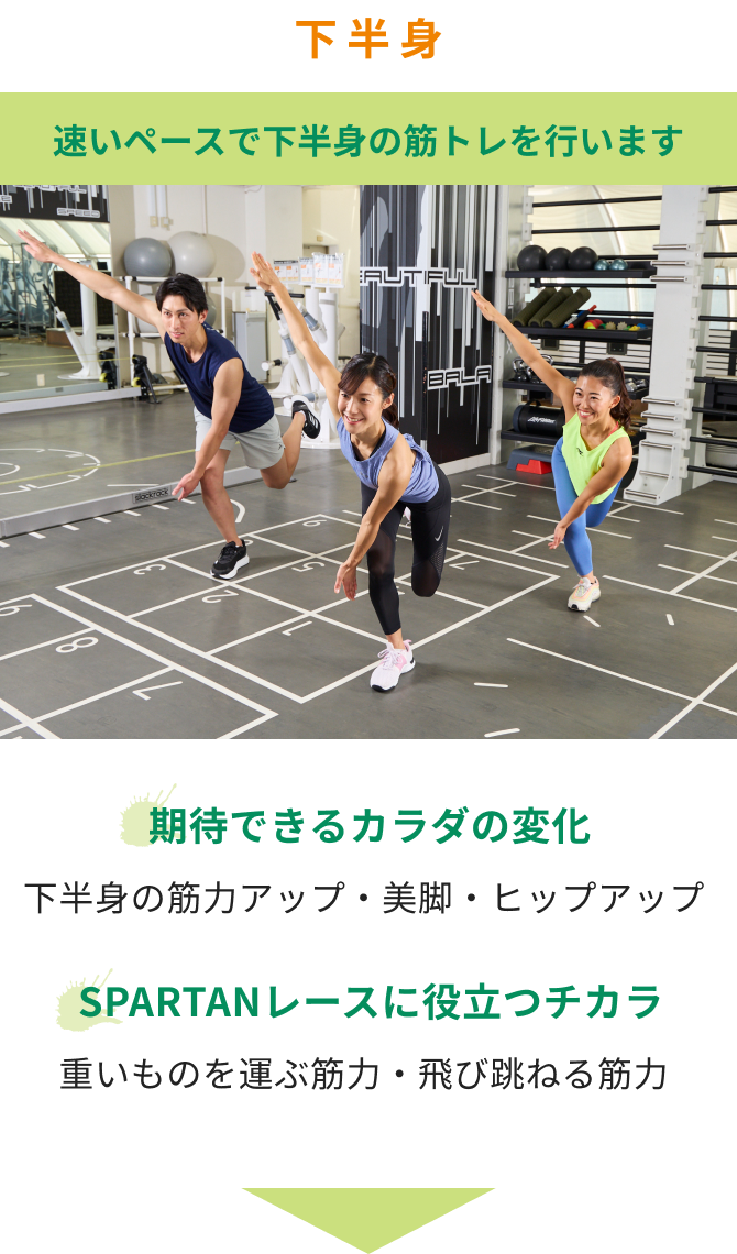 下半身 速いペースで下半身の筋トレを行います