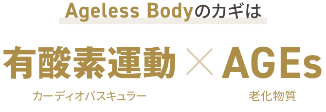 Ageless Bodyのカギは有酸素運動（カーディオバスキュラー）×AGEs（老化物質）