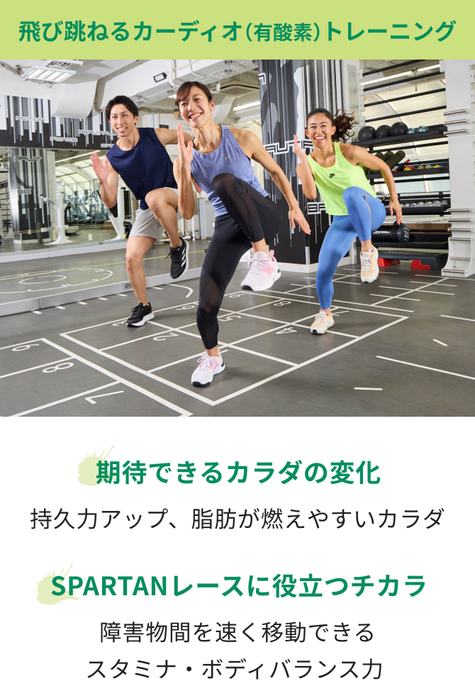 飛び跳ねるカーディオ(有酸素)トレーニング