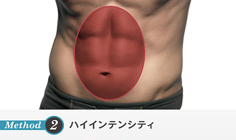 お腹に溝をつくる